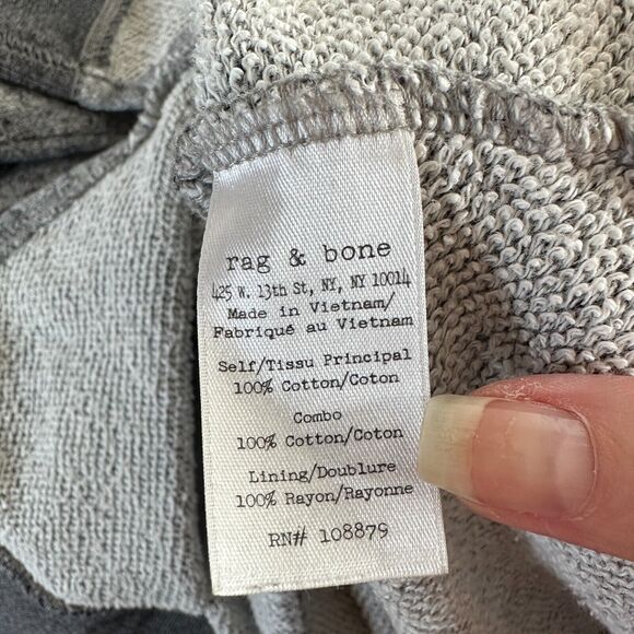 Rag & Bone Heather Gray Georgia Boxy Jumper Sweatshirt Dark Gray Trim S - Picture 10 of 13